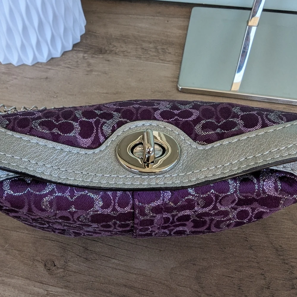 Vintage Y2K Coach Mini Purple Pochette Bag - Picture 8 of 10